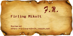 Firling Mikolt névjegykártya